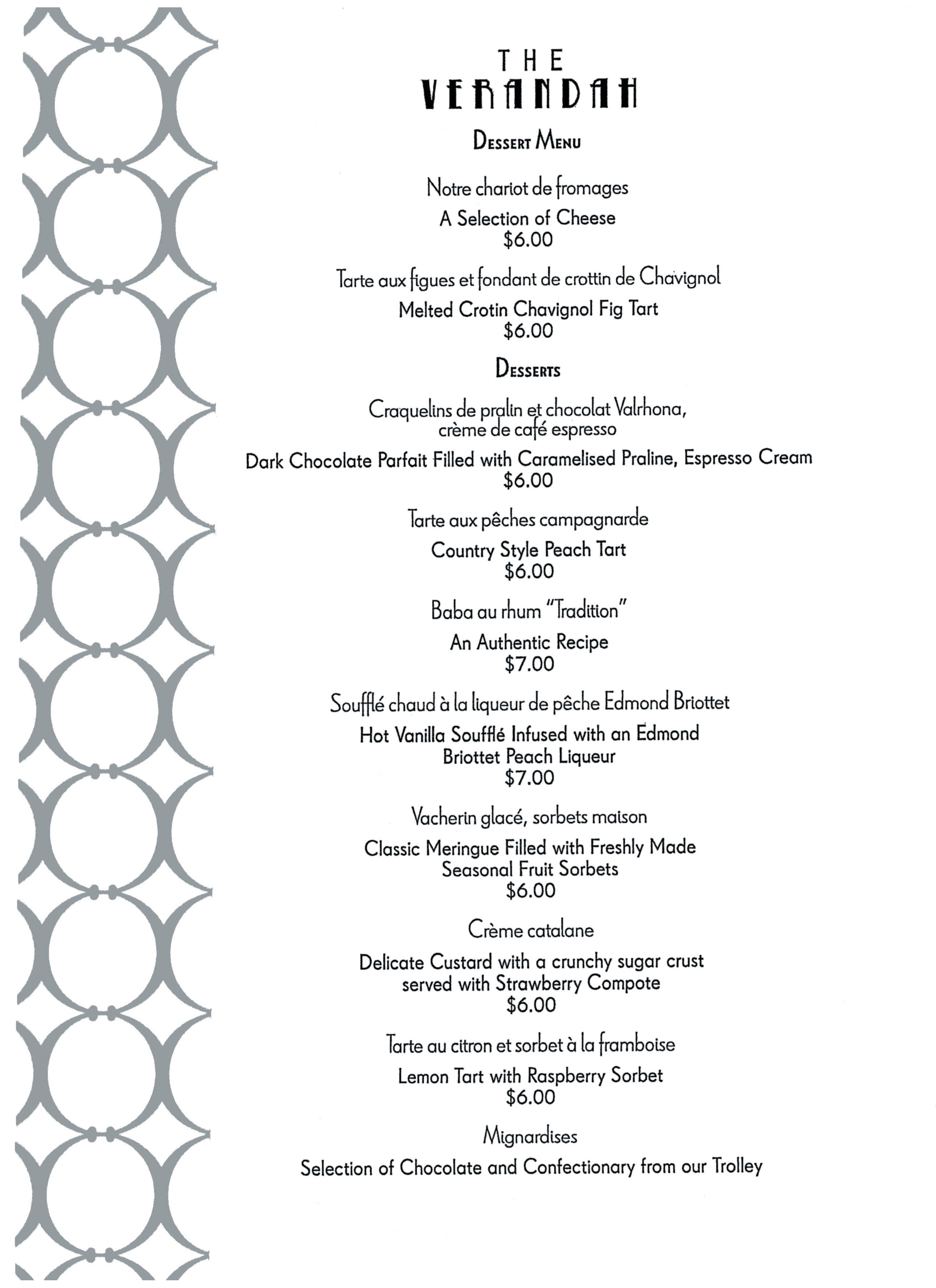 Cunard Queen Elizabeth Menus